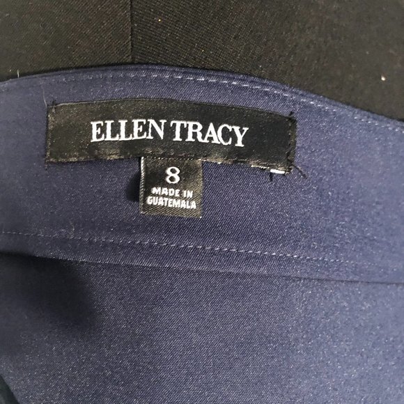 Ellen Tracy Classic Navy Stretch Pencil Skirt - Picture 5 of 5